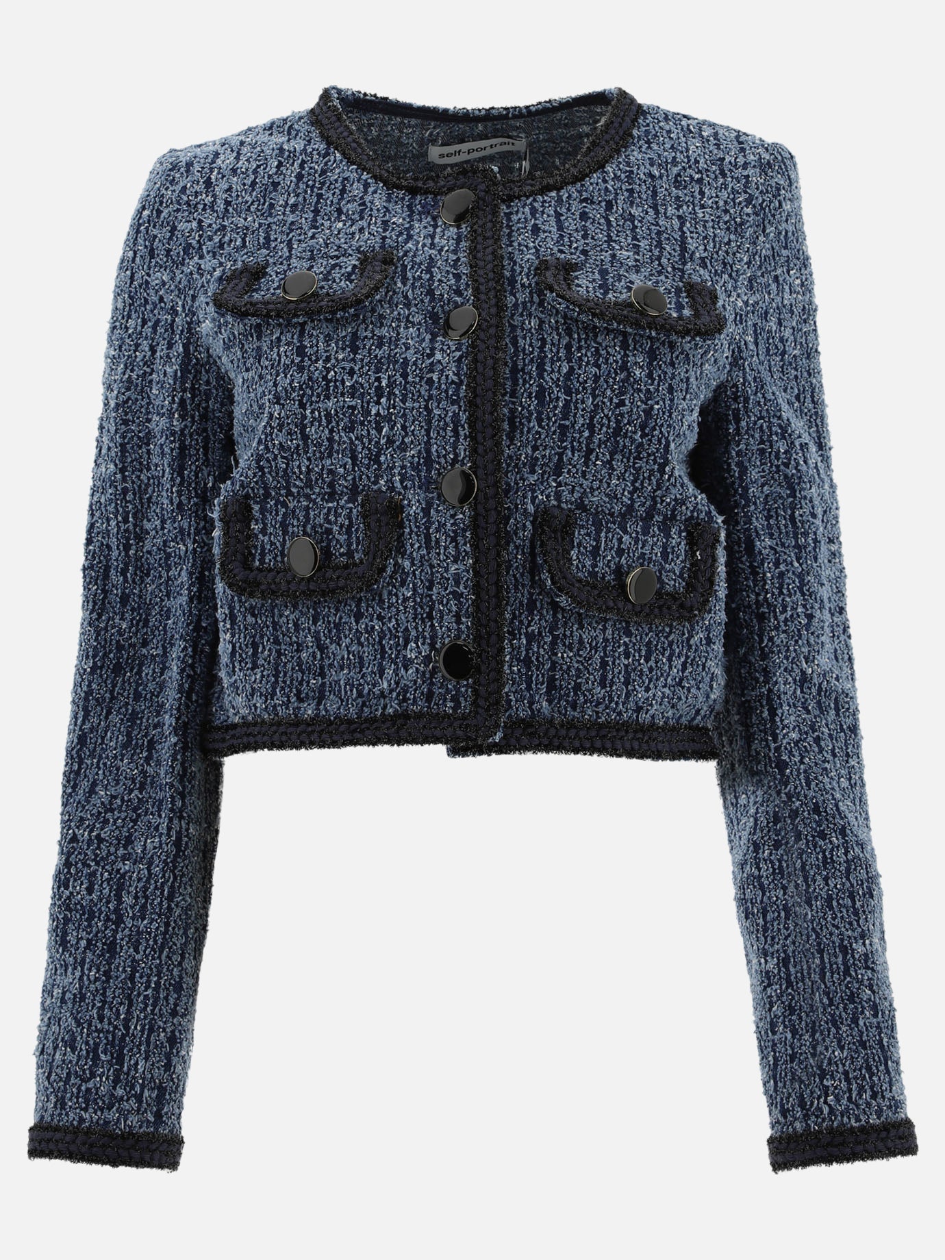 Giacche in denim Solid colour  Blu - Self-portrait Donna | PDP | VIETTI Online Store | Zoom-Modal
