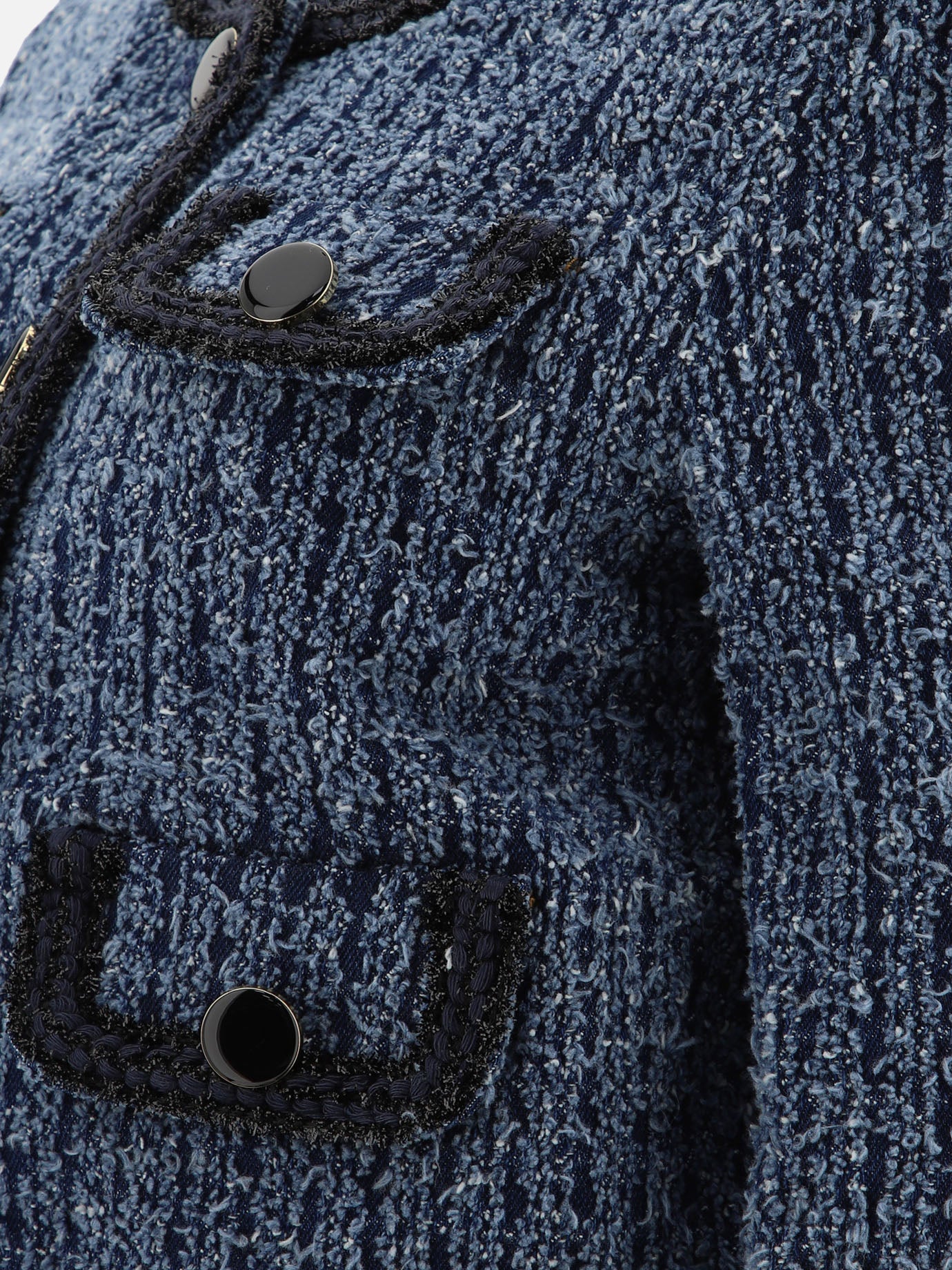 Giacche in denim Solid colour  Blu - Self-portrait Donna | PDP | VIETTI Online Store | thumbnail_4