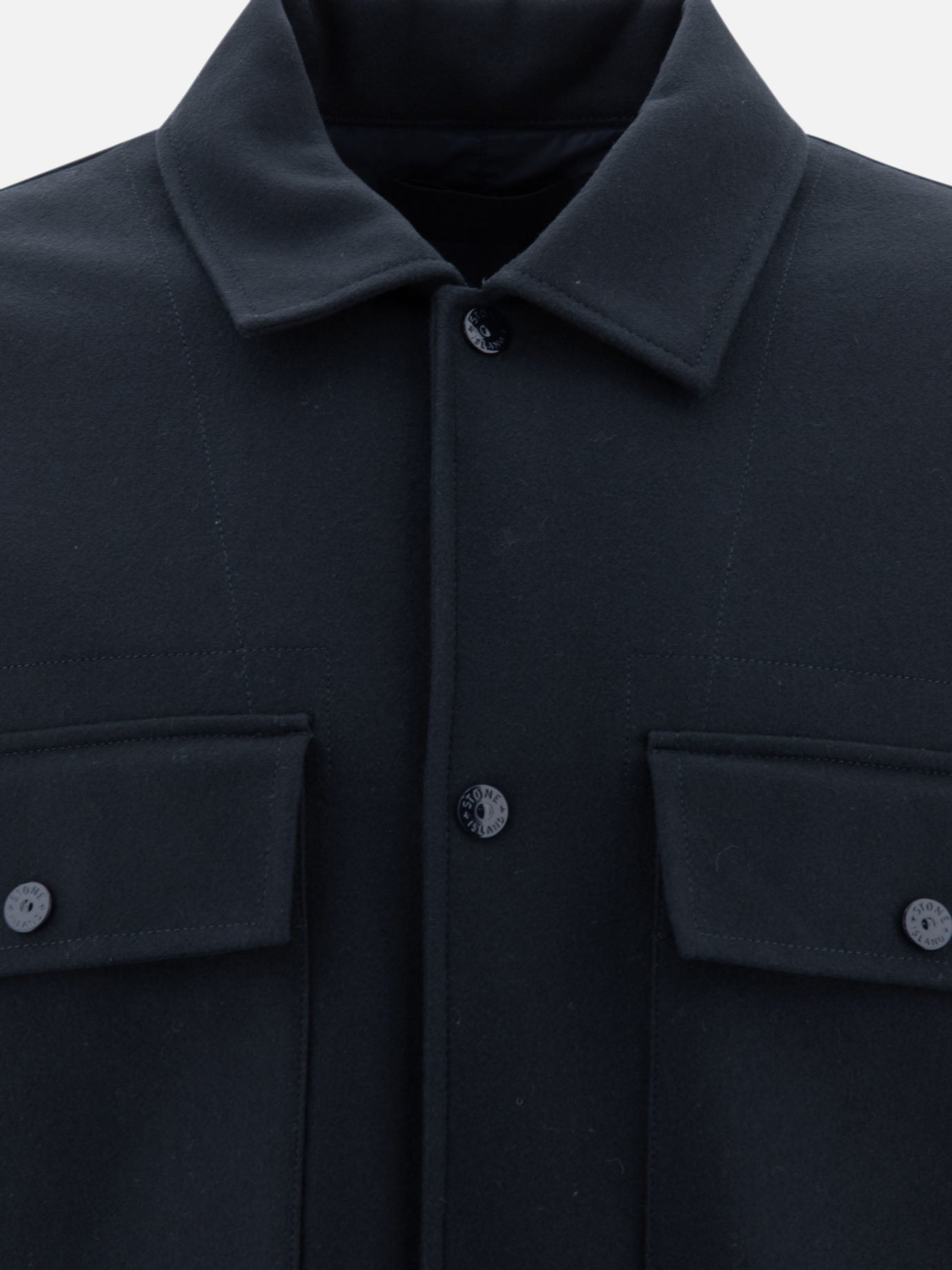 Stone Island “Ghost” wool overshirt Blue