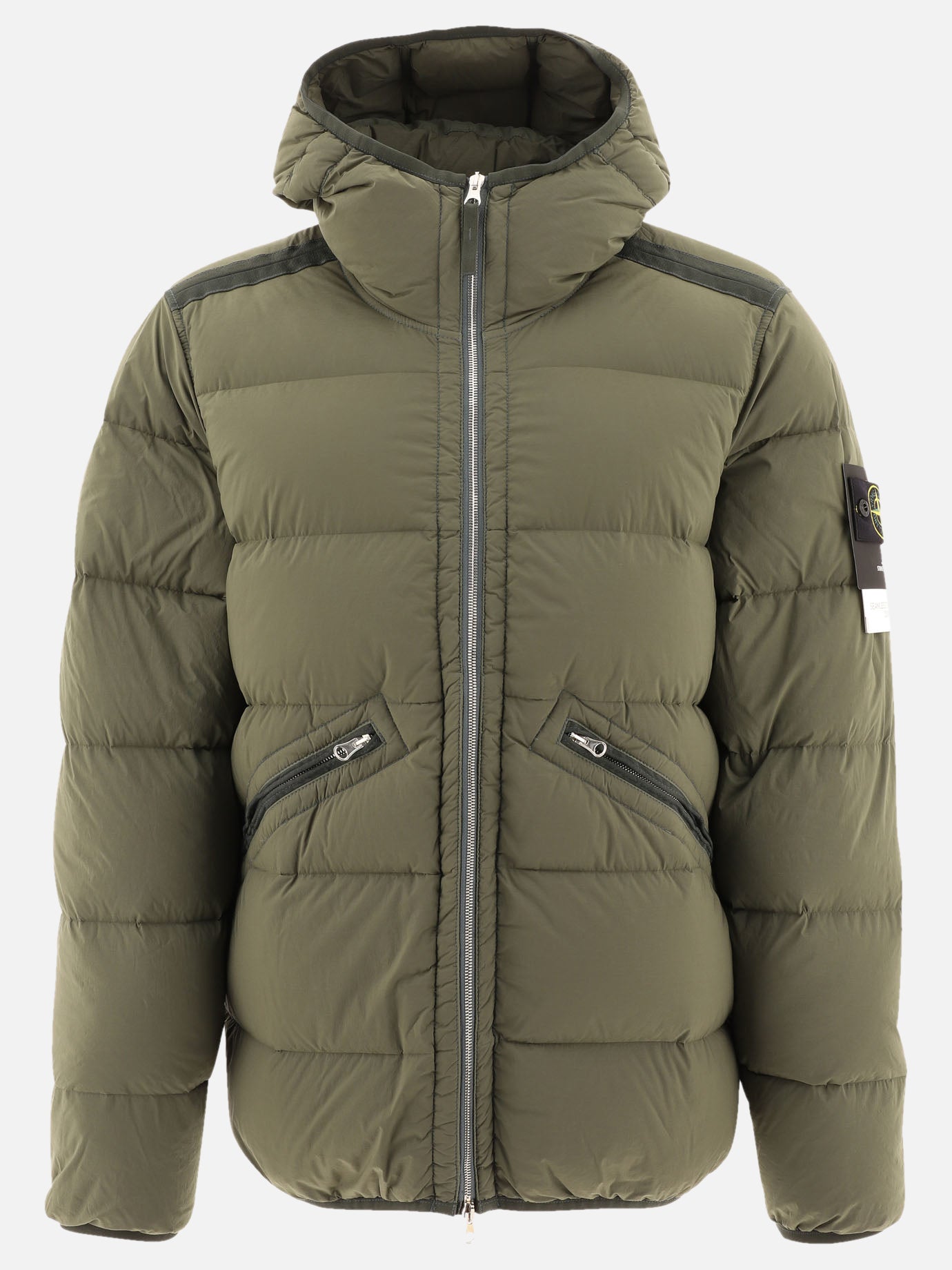 Piumini corti Solid colour  Verde - Stone Island Uomo | PDP | VIETTI Online Store | thumbnail