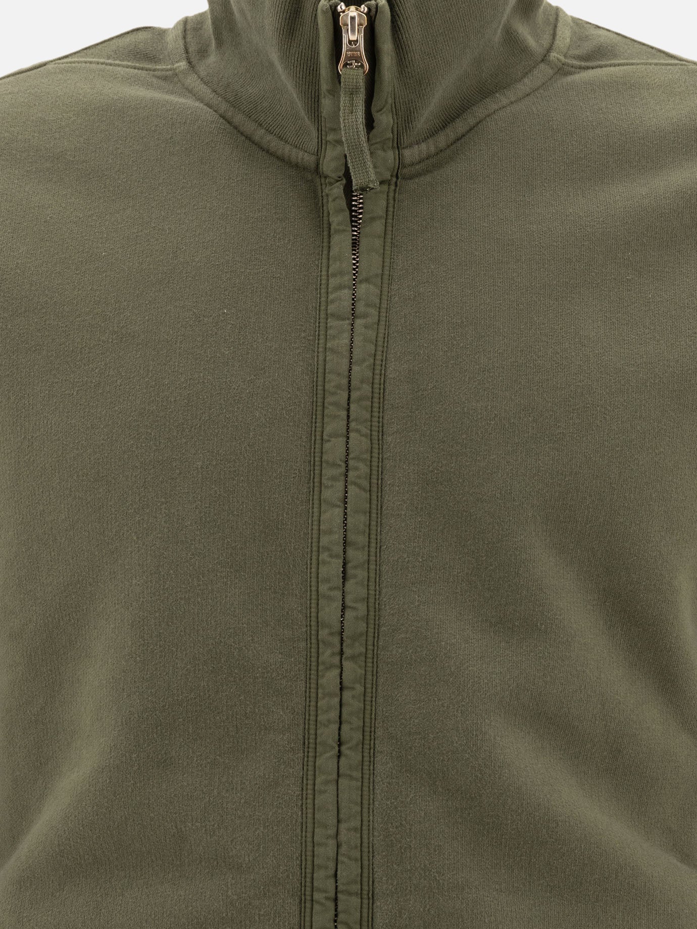 Stone Island "Compass" zippered sweater Green