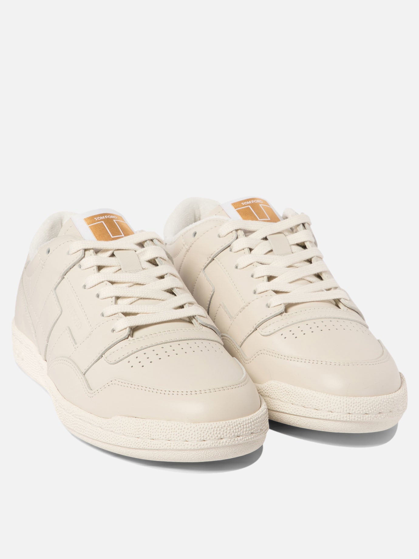 Tom Ford Smooth leather sneakers Beige - Men | VIETTI Online