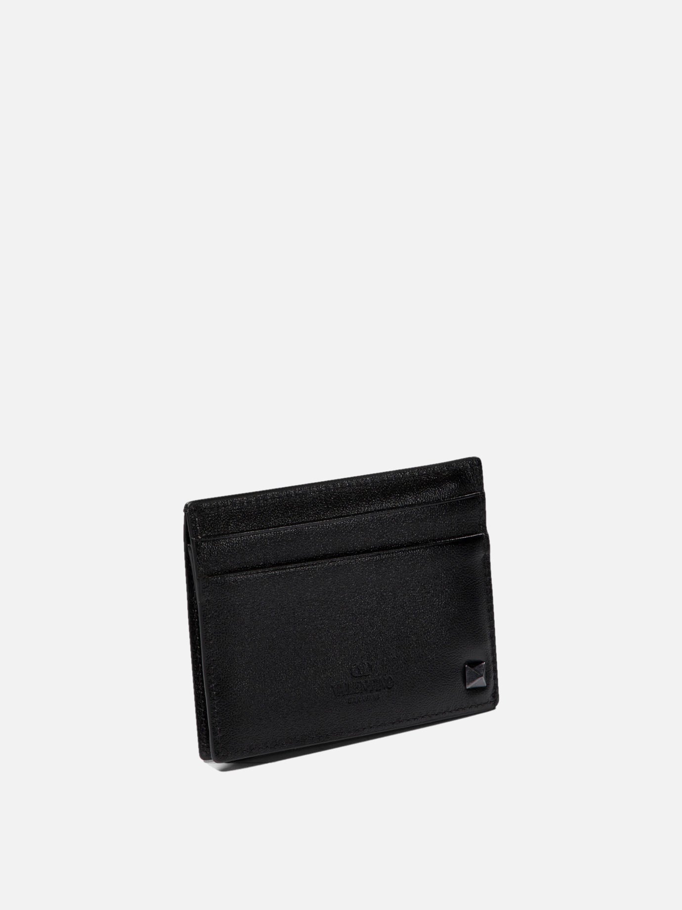 カードケース・名刺入れ VALENTINO BLACK LEATHER ROCKSTUD CARD HOLDER Valentino Garavani 