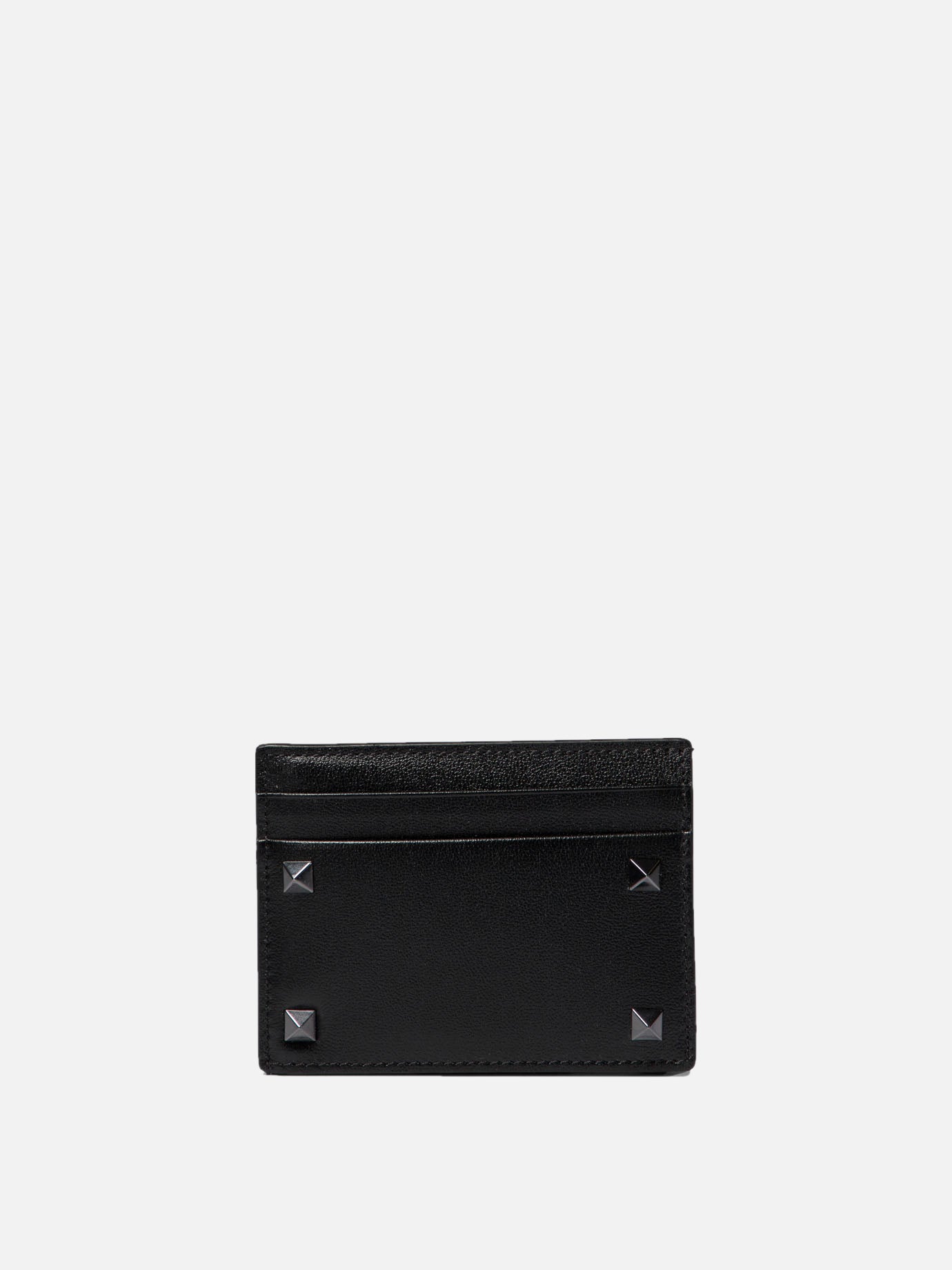 カードケース・名刺入れ VALENTINO BLACK LEATHER ROCKSTUD CARD HOLDER Valentino Garavani 