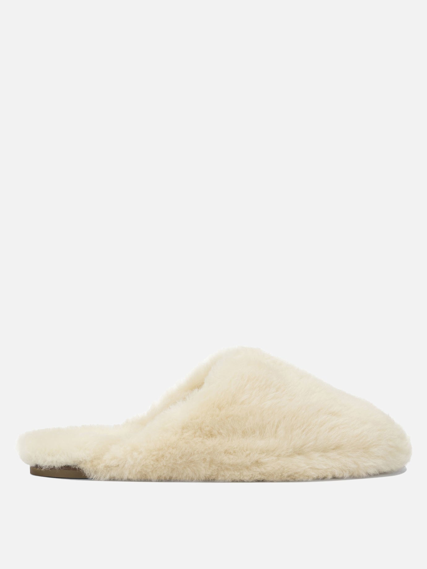 Slipper 100% shearling on calf leather - 100% leather  Bianco - Aeyde Donna | PDP | VIETTI Online Store | Zoom-Modal
