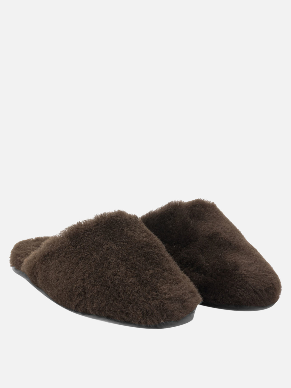 Aeyde "Rega" slippers in shearling Brown