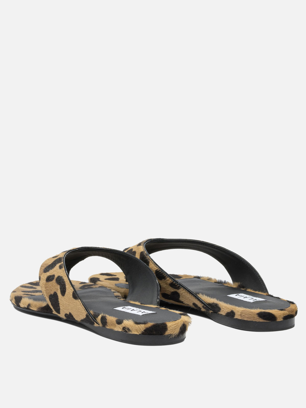 Alaïa Pony skin flip flops Brown