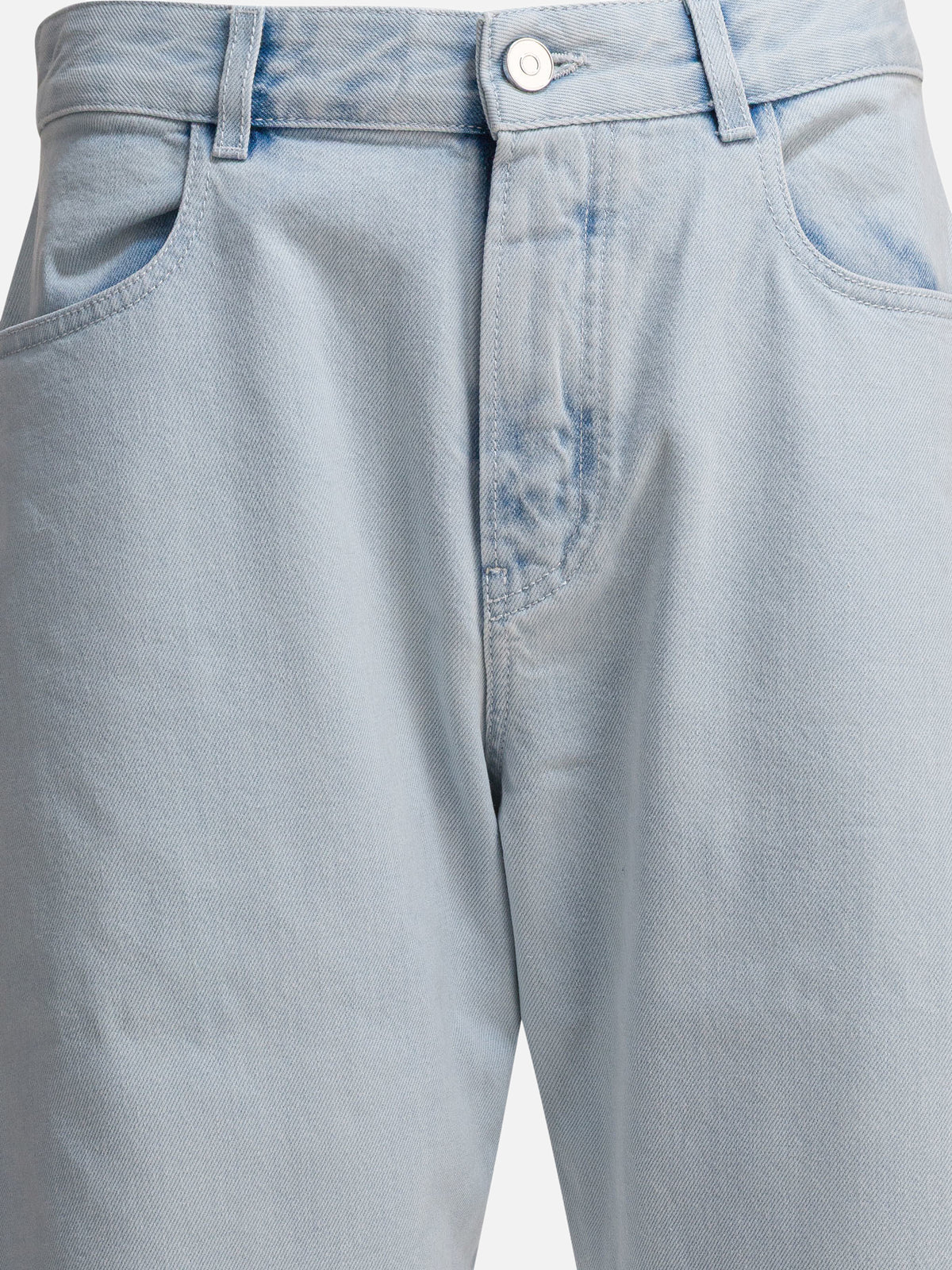 Alaïa Low waist rounded jeans Light blue - VIETTI