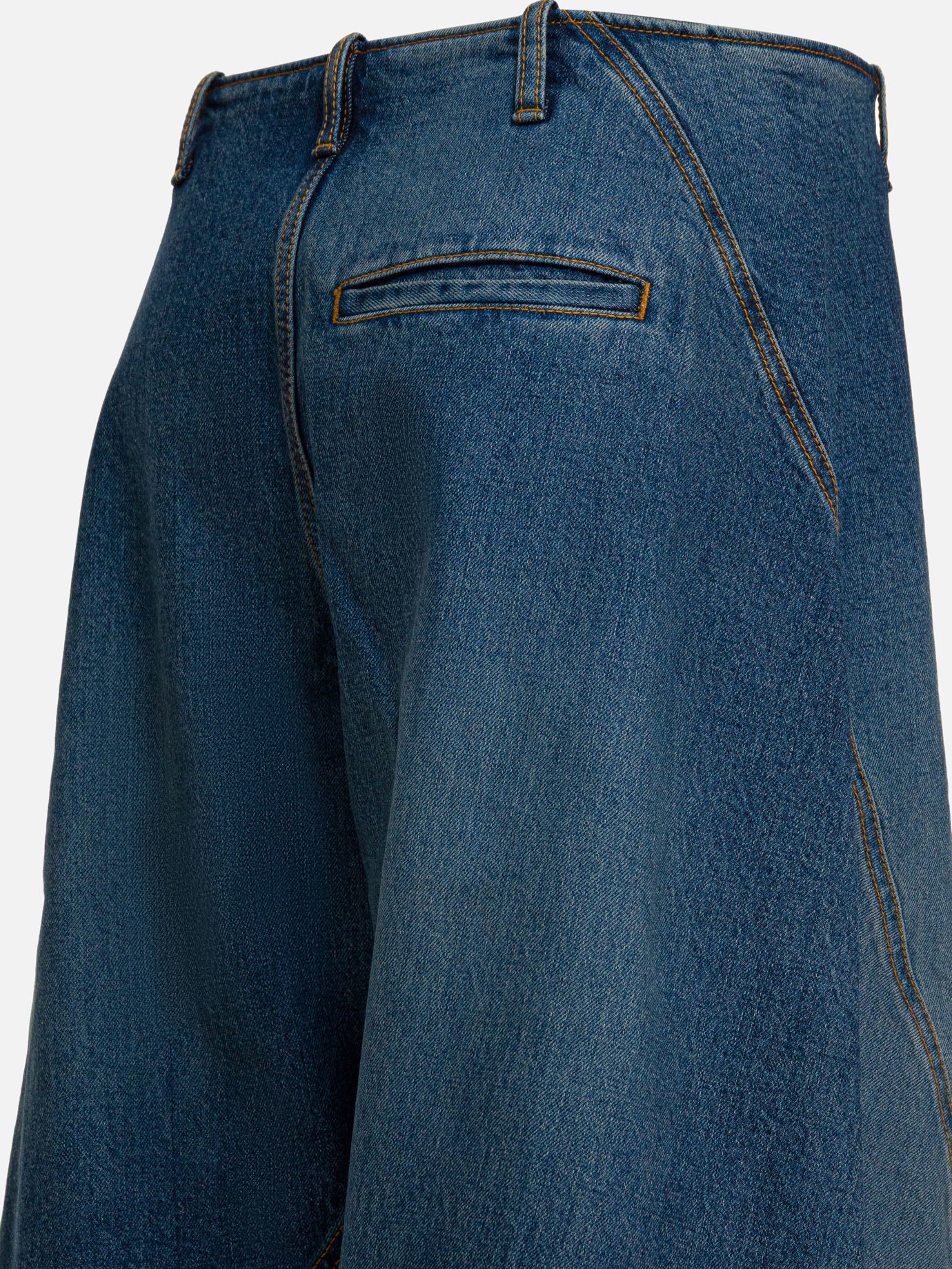 Wide-leg jeans Solid colour  Blue - Alaïa Women | PDP | VIETTI Online Store | thumbnail_4