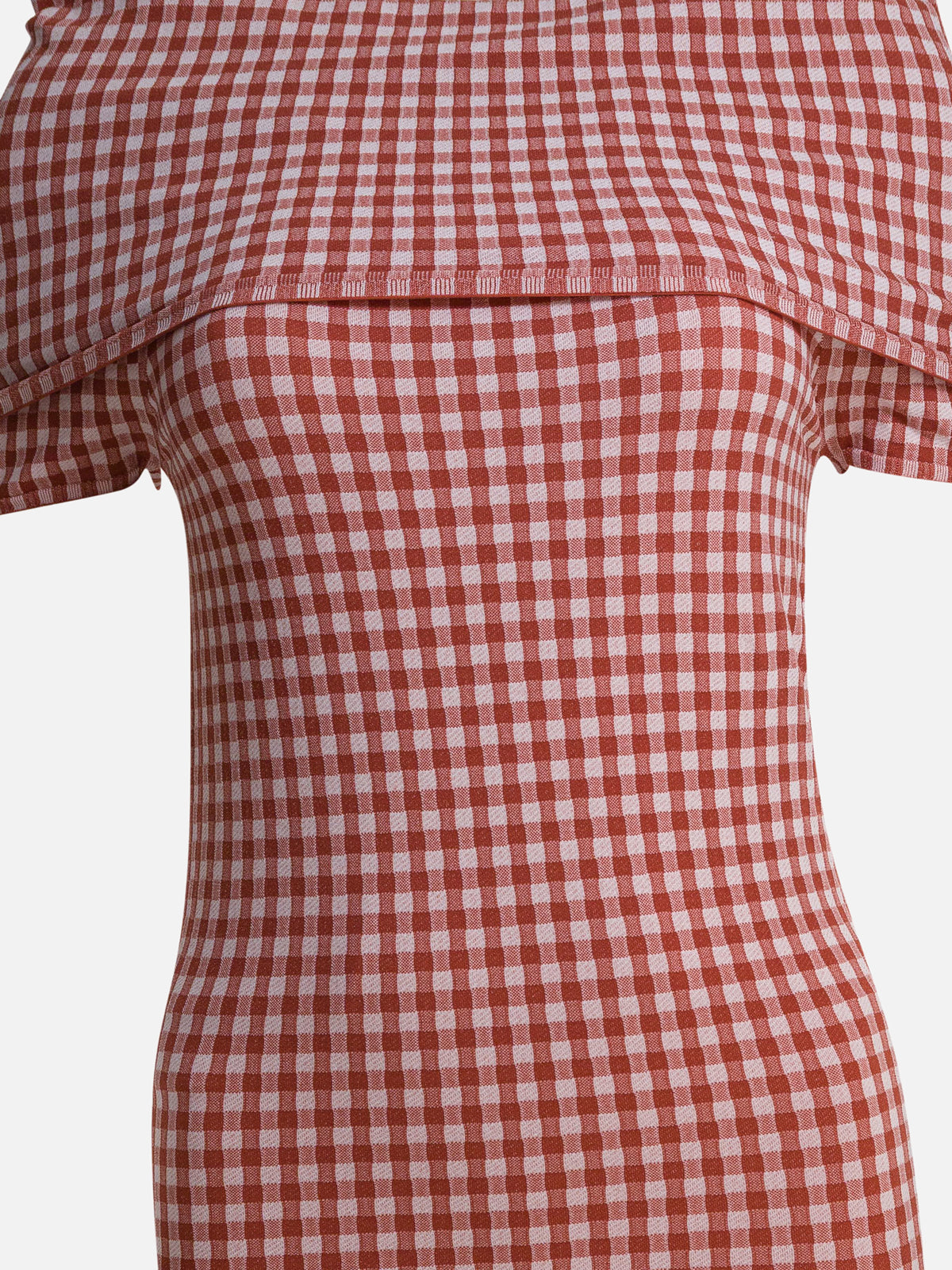 Alaïa Vichy knit dress Pink