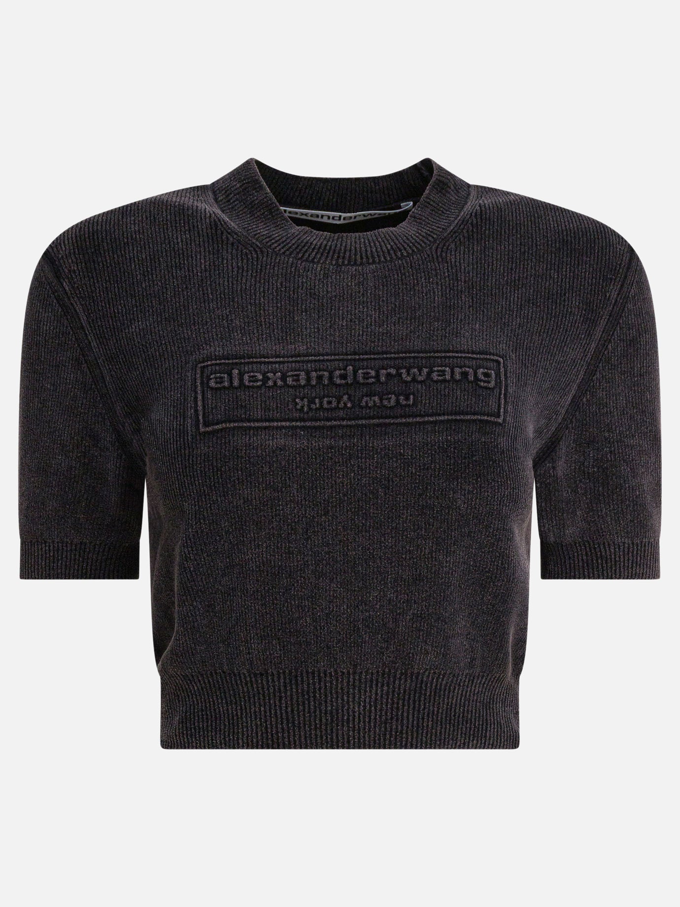 Alexander Wang Jeans with logo crystal hotfix Blue - Women