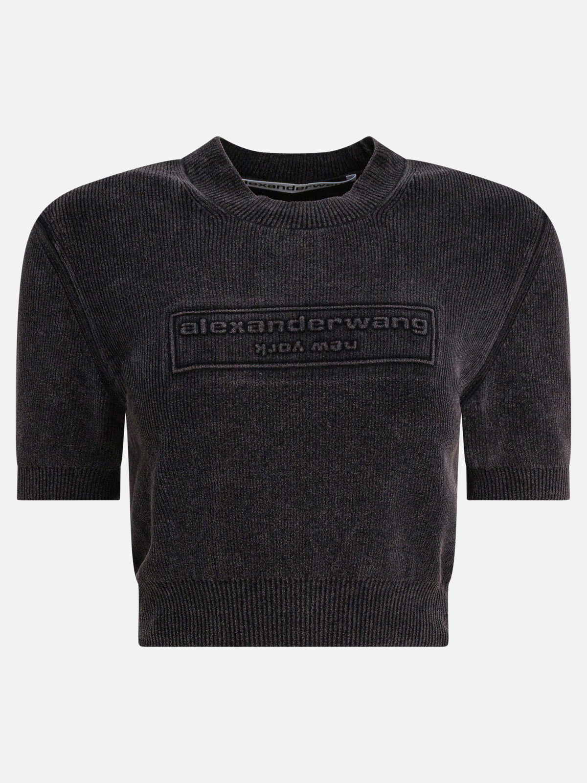 Alexander Wang Cropped t-shirt with logo Black