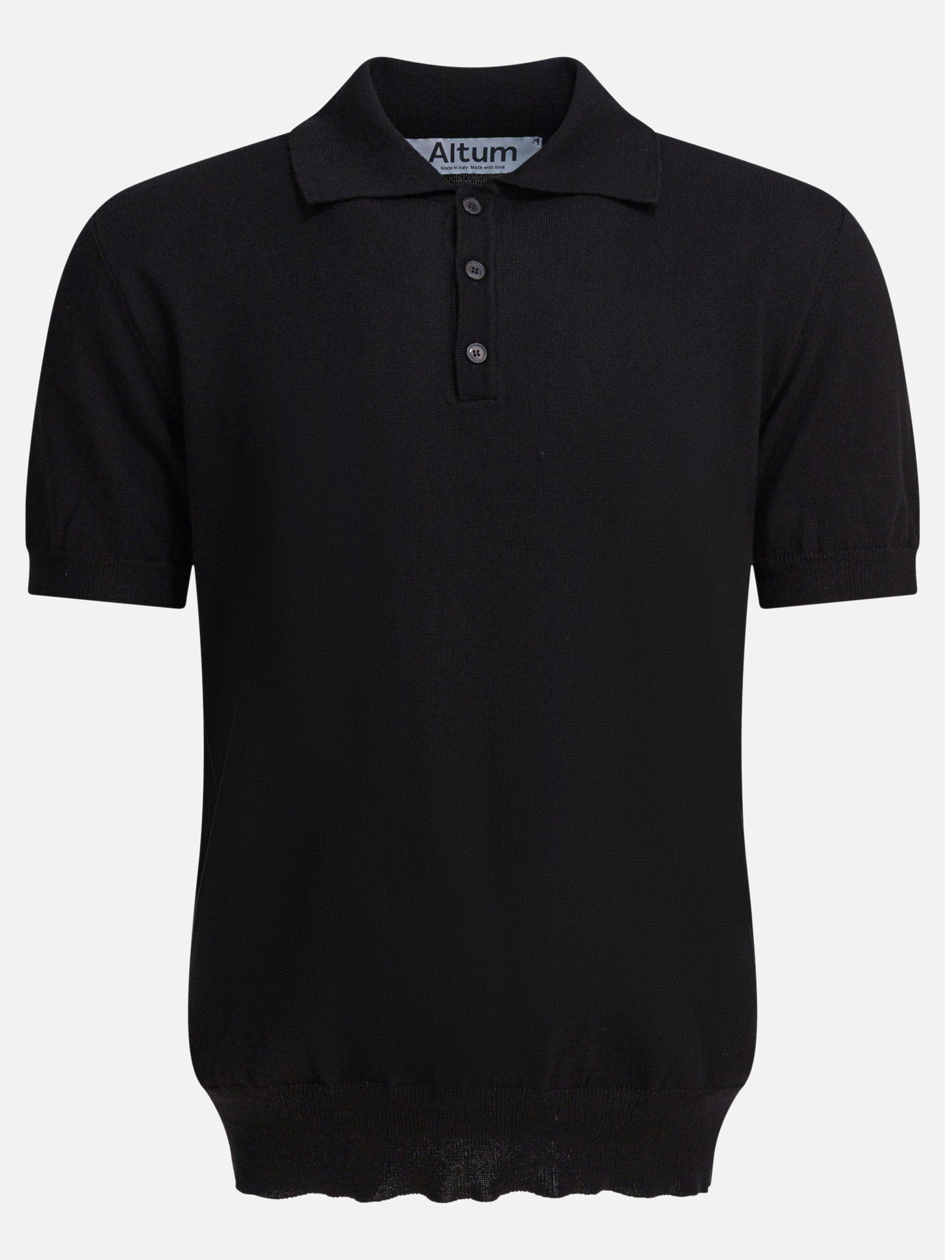 Polo con bottoni Solid colour  Nero - Altum Uomo | PDP | VIETTI Online Store | thumbnail