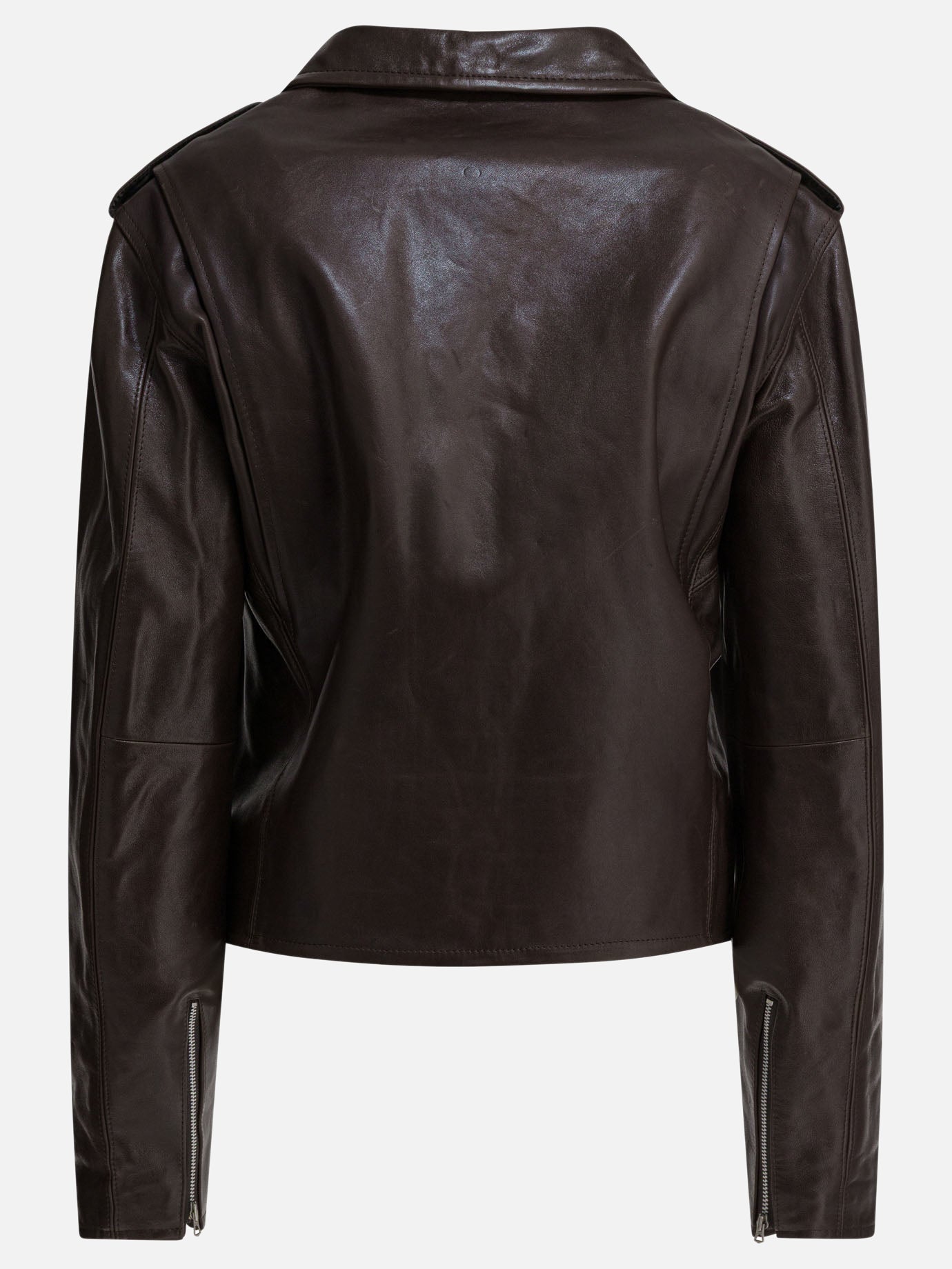 Leather jackets Solid colour  Brown - Auralee Men | PDP | VIETTI Online Store | Zoom-Modal_2
