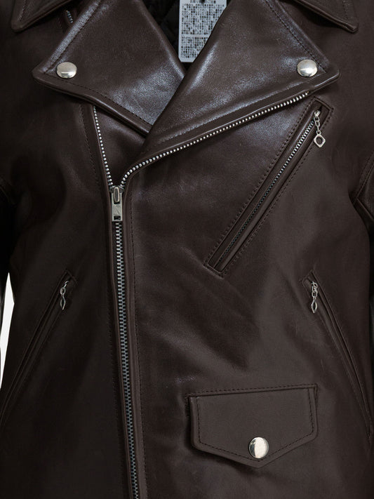 Auralee "Riders" leather jacket Brown

