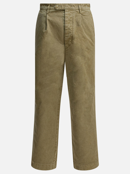 Leisure trousers Solid colour  Green - Auralee Men | VIETTI Online Store 

