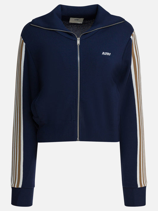 Autry Viscose blend zippered sweatshirt Blue

