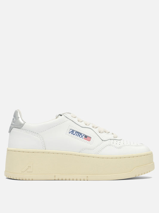 Low top sneakers 95% cow leather 5% metallic cow leather - 100% rubber  White - Autry Women | PDP | VIETTI Online Store 

