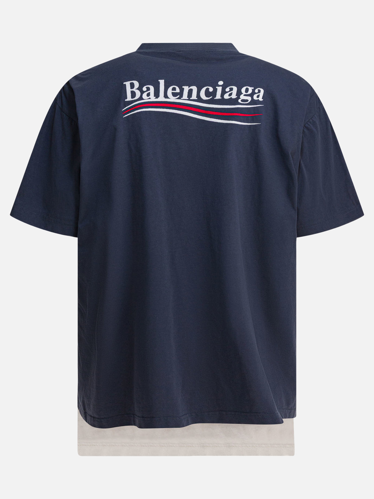 Balenciaga Double "Political Campaign" T-shirt Blue