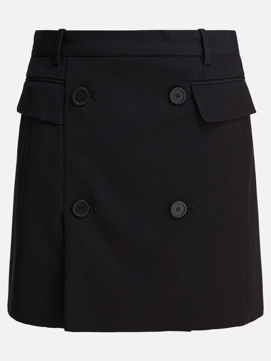 Balenciaga Viscose and wool twill miniskirt Black

