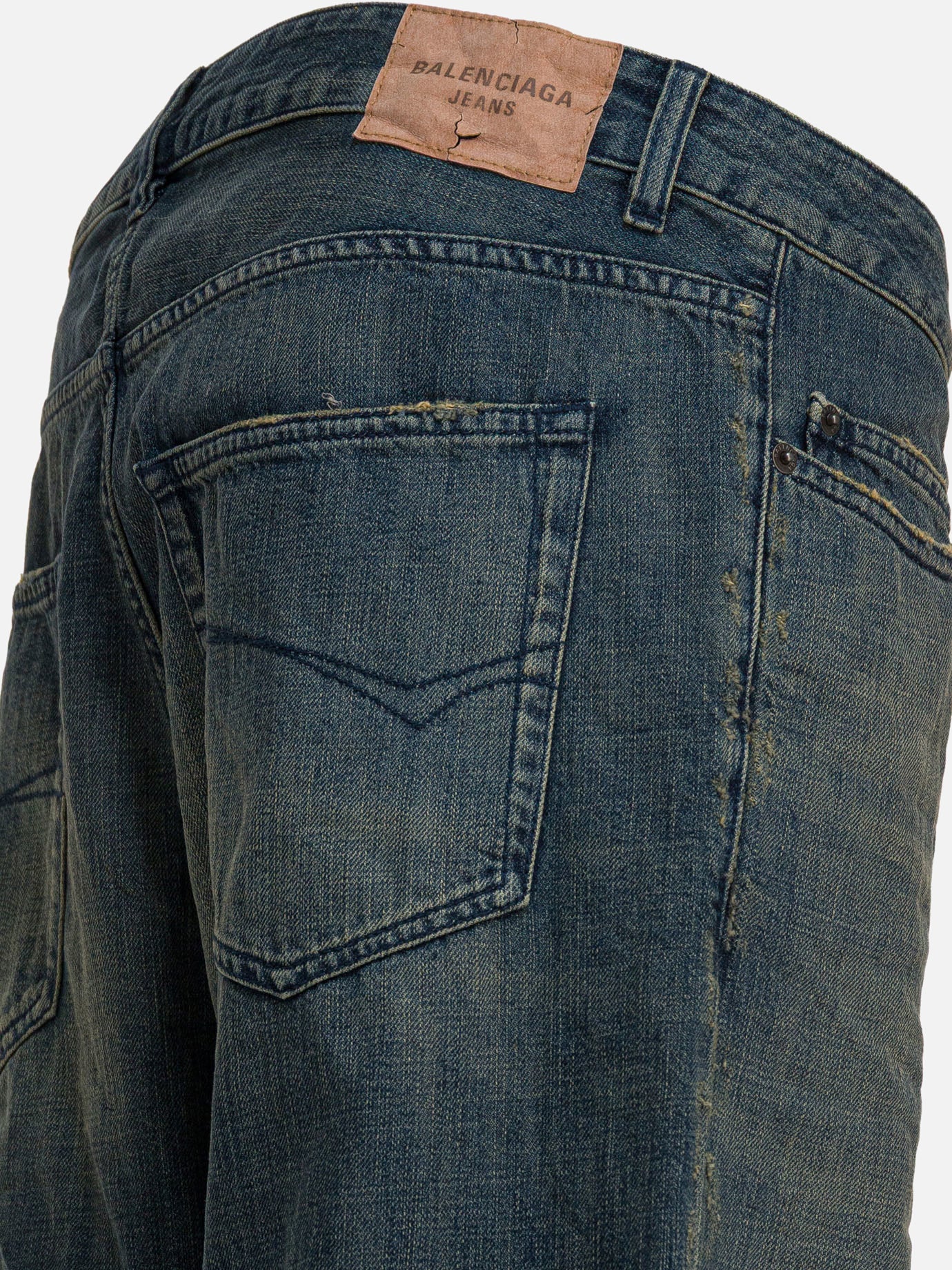 Jeans a gamba larga Solid colour  Blu - Balenciaga Uomo | PDP | VIETTI Online Store | thumbnail_4