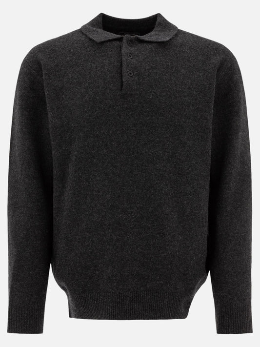 Polo con bottoni Solid colour  Grigio - Beams Plus Uomo | VIETTI Online Store 
