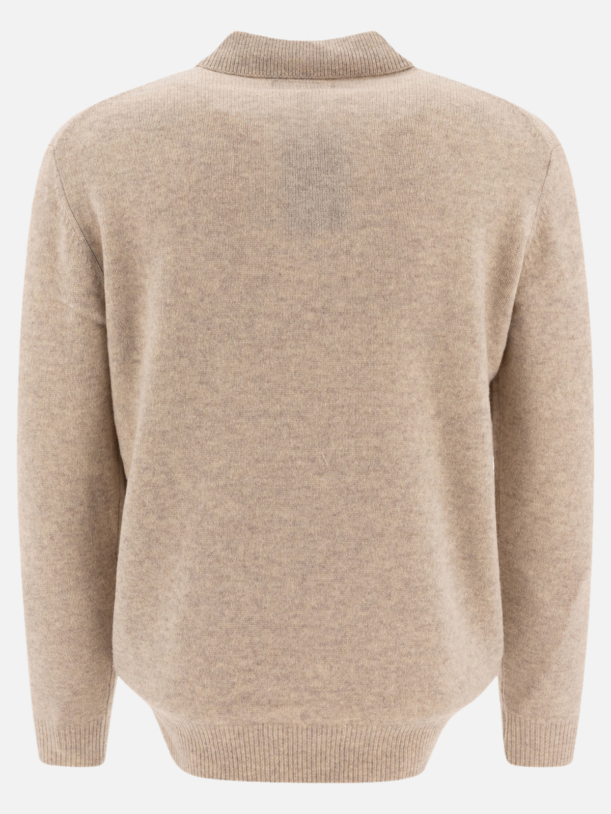 Beams Plus Wool polo sweater Beige - VIETTI
