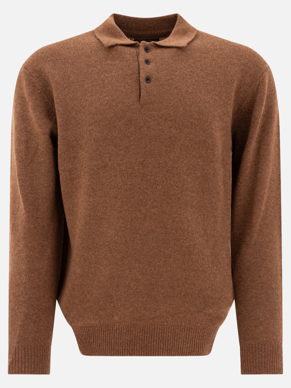 Beams Plus Wool polo sweater Brown