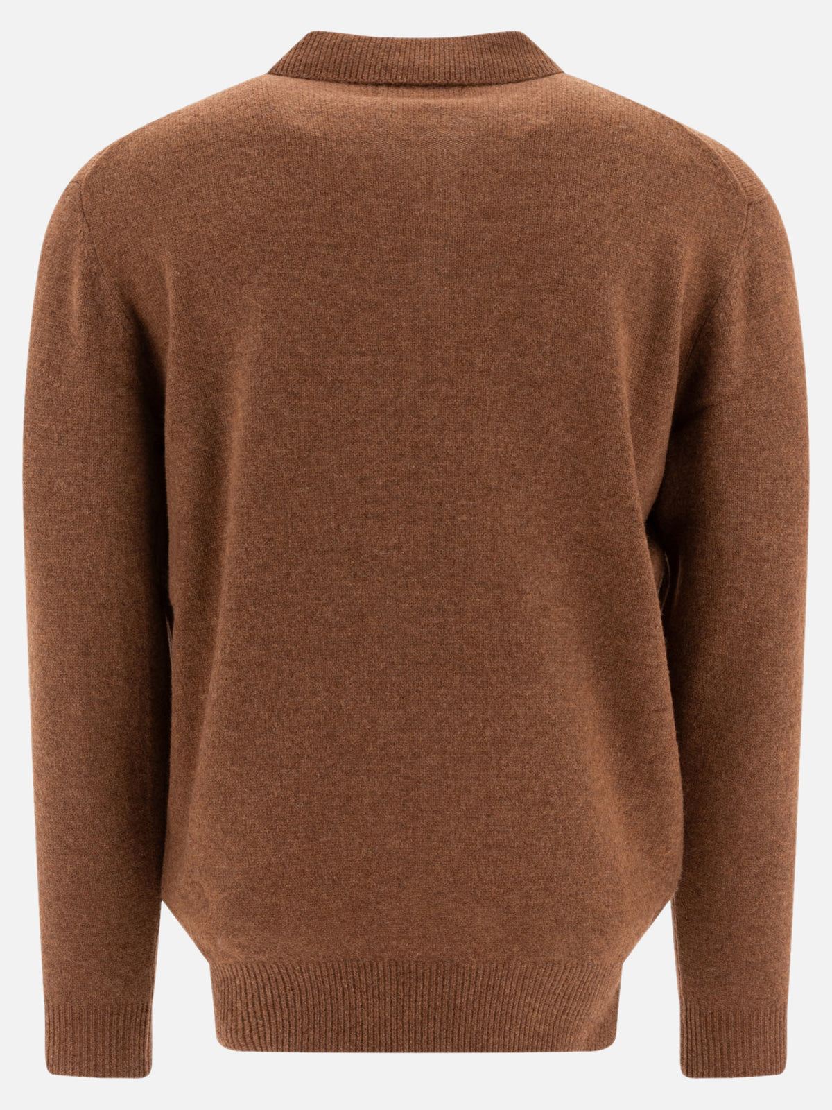Beams Plus Wool polo sweater Brown