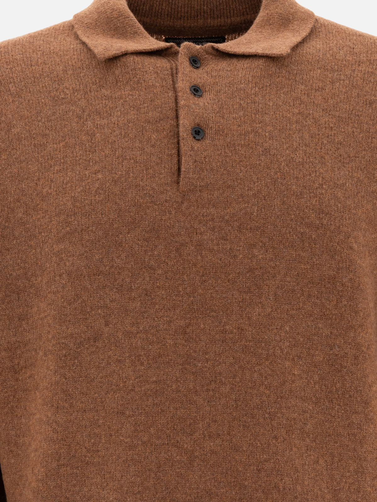 Beams Plus Wool polo sweater Brown