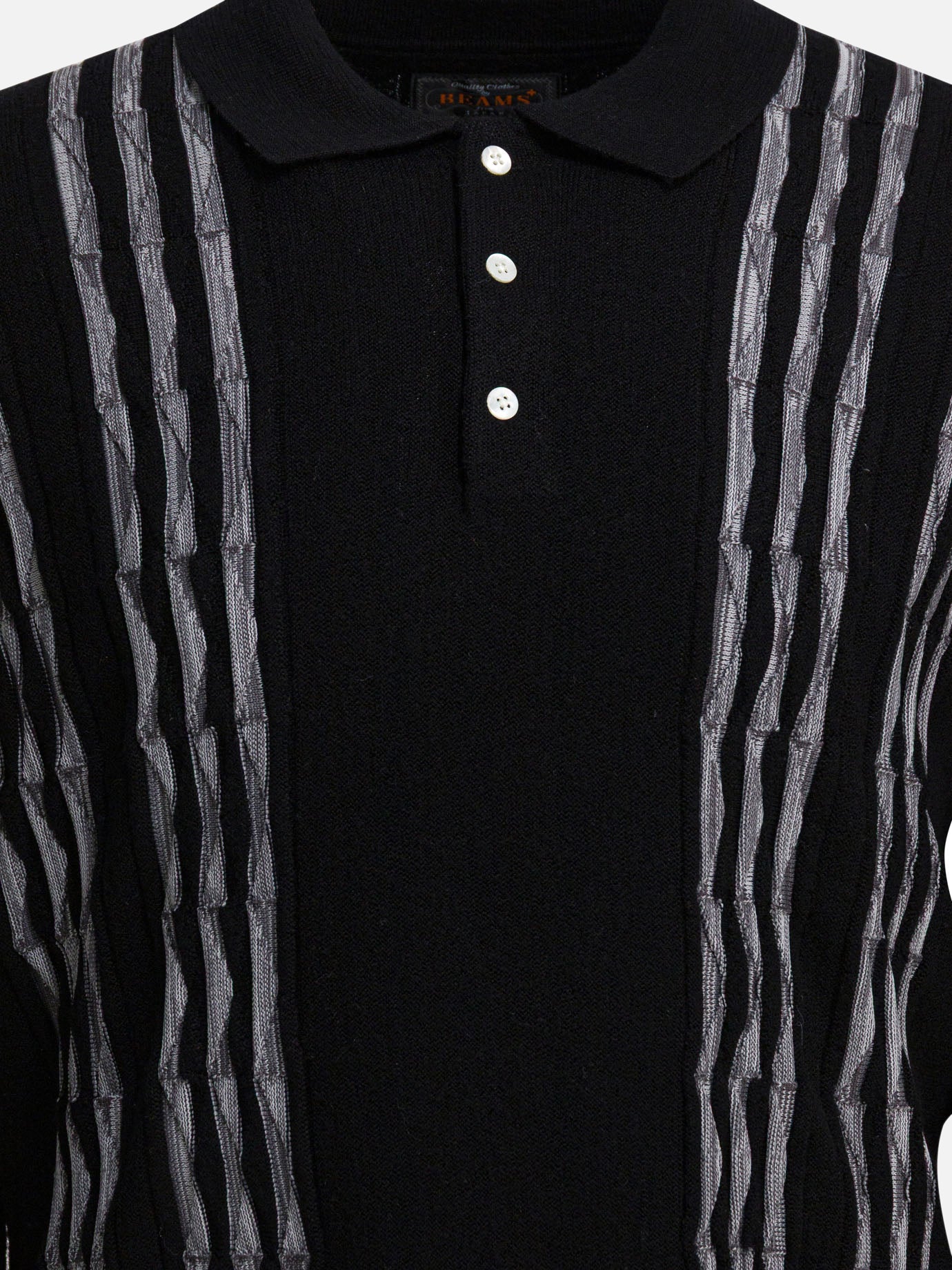 Polo sweater Striped  Black - Beams Plus Men | PDP | VIETTI Online Store | thumbnail_3