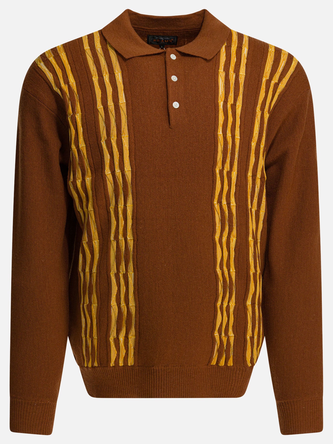 Polo sweater Striped  Brown - Beams Plus Men | PDP | VIETTI Online Store | thumbnail