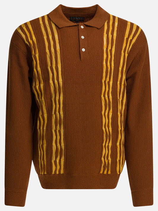 Polo sweater Striped  Brown - Beams Plus Men | PLP | VIETTI Online Store 
