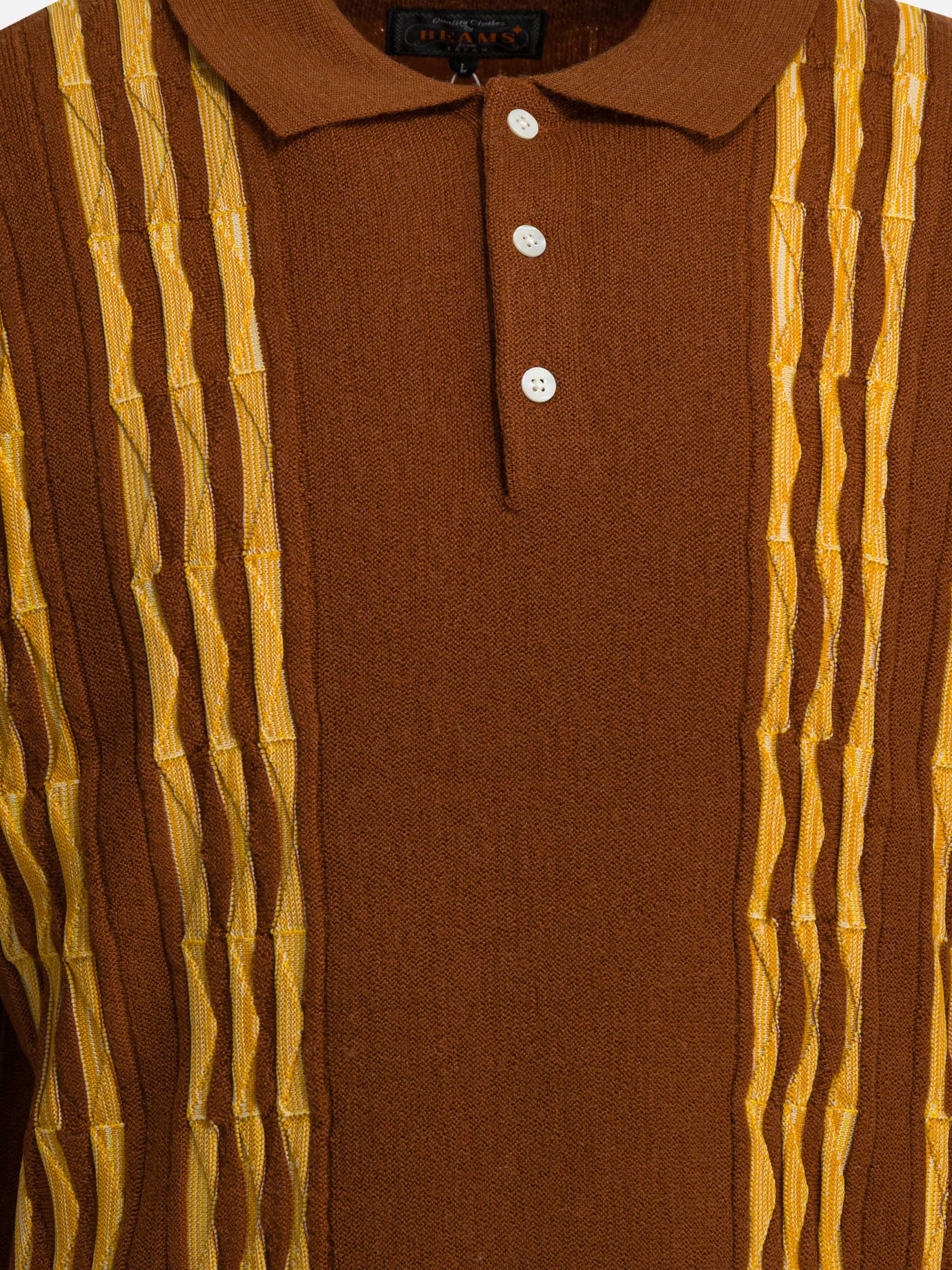 Polo sweater Striped  Brown - Beams Plus Men | PDP | VIETTI Online Store | Zoom-Modal_3
