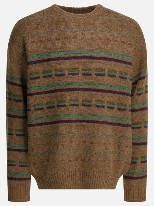 Crewneck sweaters Textured knit  Brown - Beams Plus Men | PLP | VIETTI Online Store 
