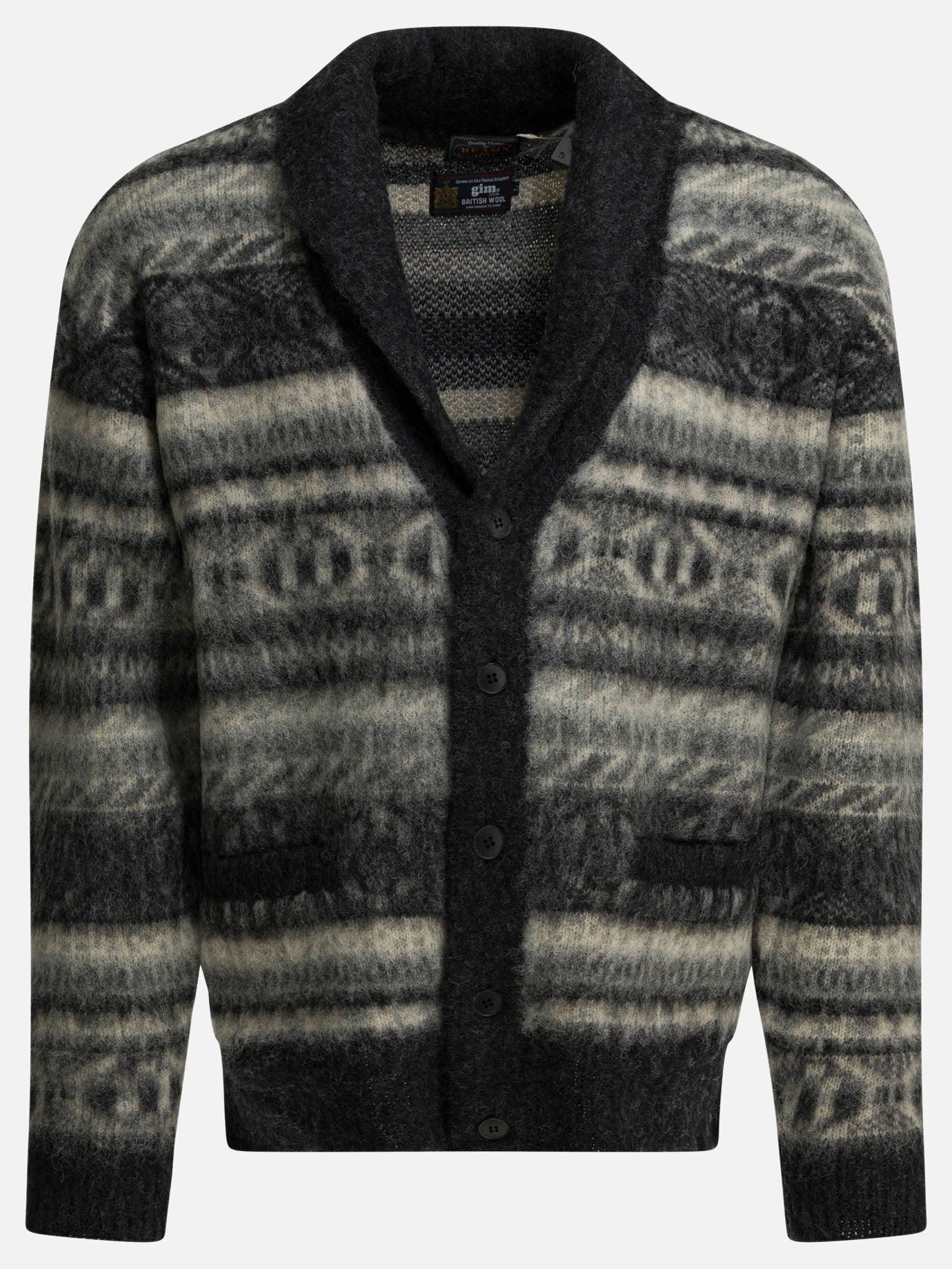 Cardigans Textured knit  Grey - Beams Plus Men | PDP | VIETTI Online Store | thumbnail