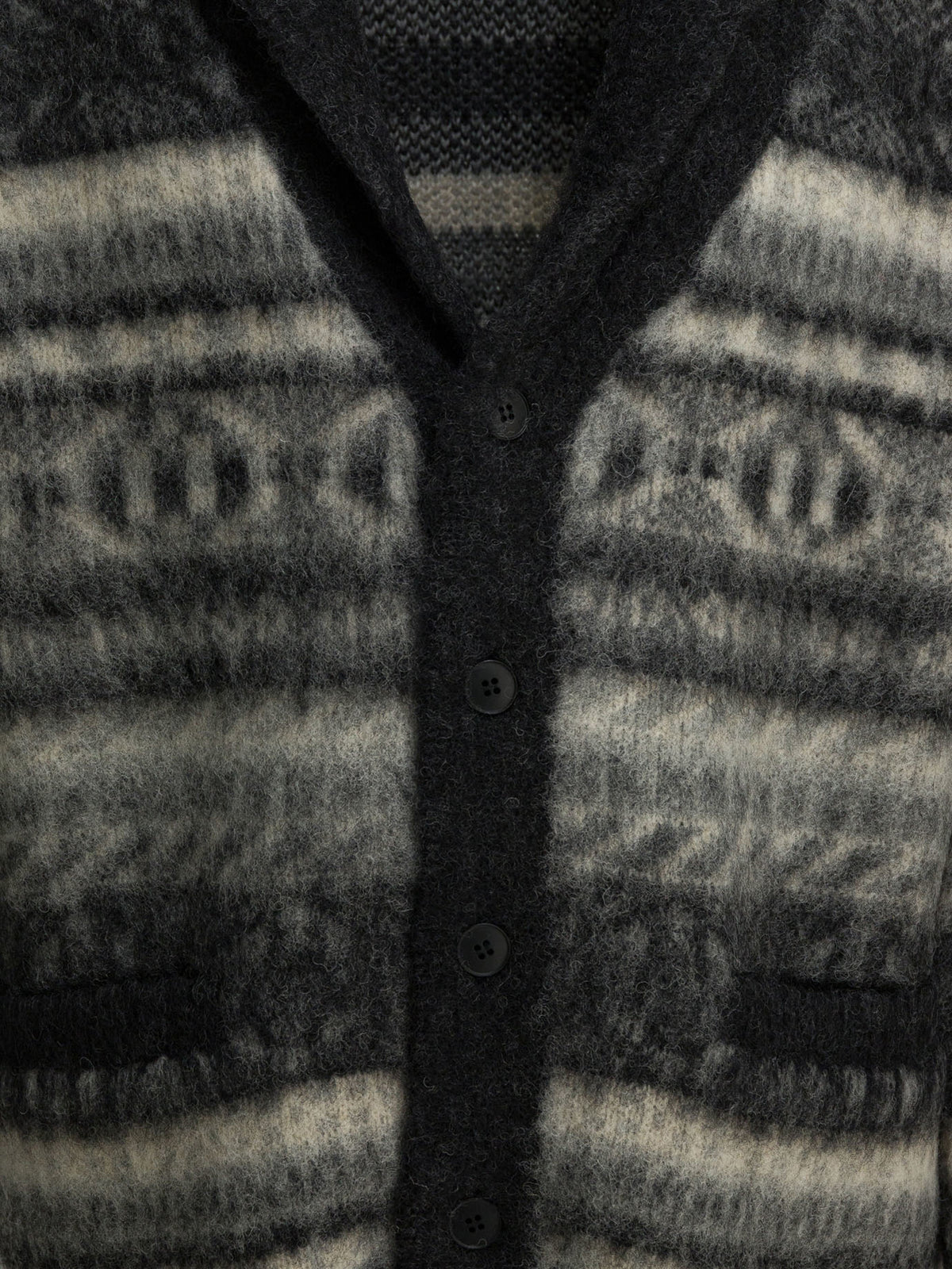 Beams Plus Wool cardigan Grey - VIETTI
