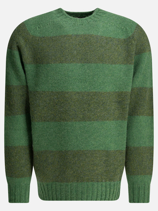 Crewneck sweaters Striped  Green - Beams Plus Men | PLP | VIETTI Online Store 
