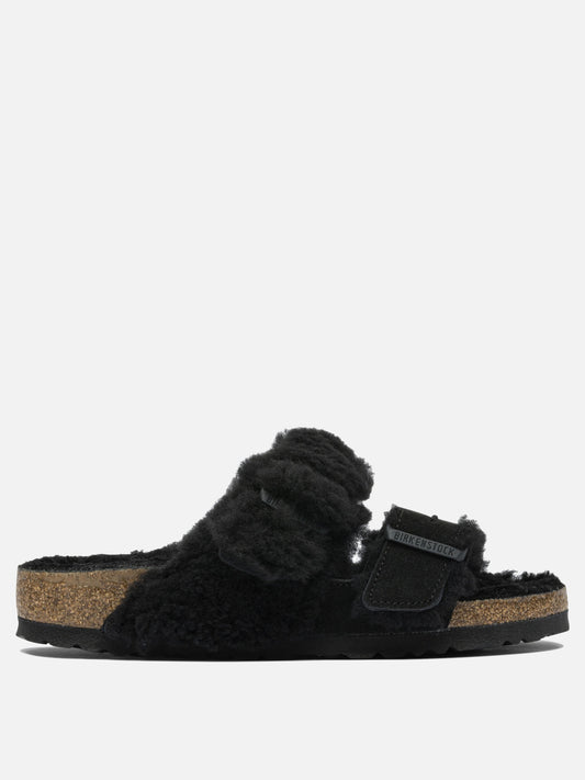 Birkenstock "Arizona Shearling" low sandals Black


