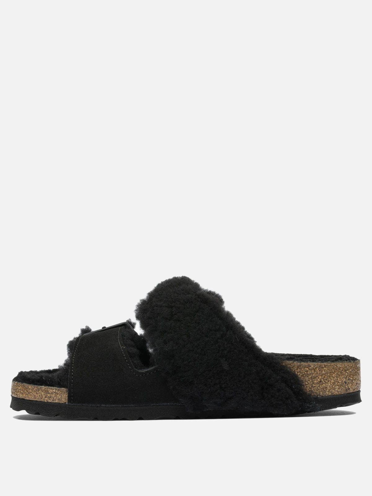 Birkenstock "Arizona Shearling" low sandals Black