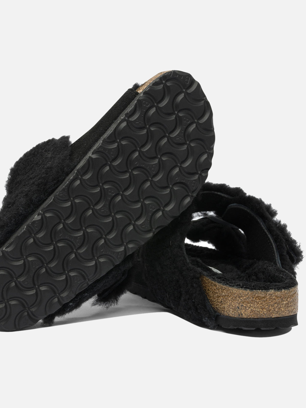 Birkenstock "Arizona Shearling" low sandals Black