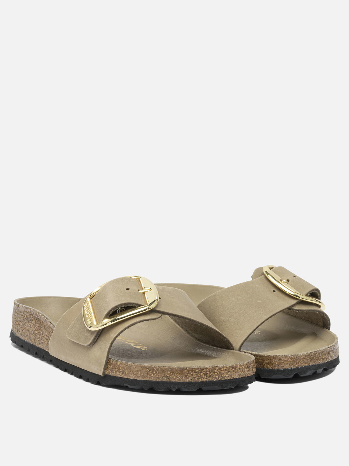 Birkenstock "Madrid Big Buckle" Slides Brown