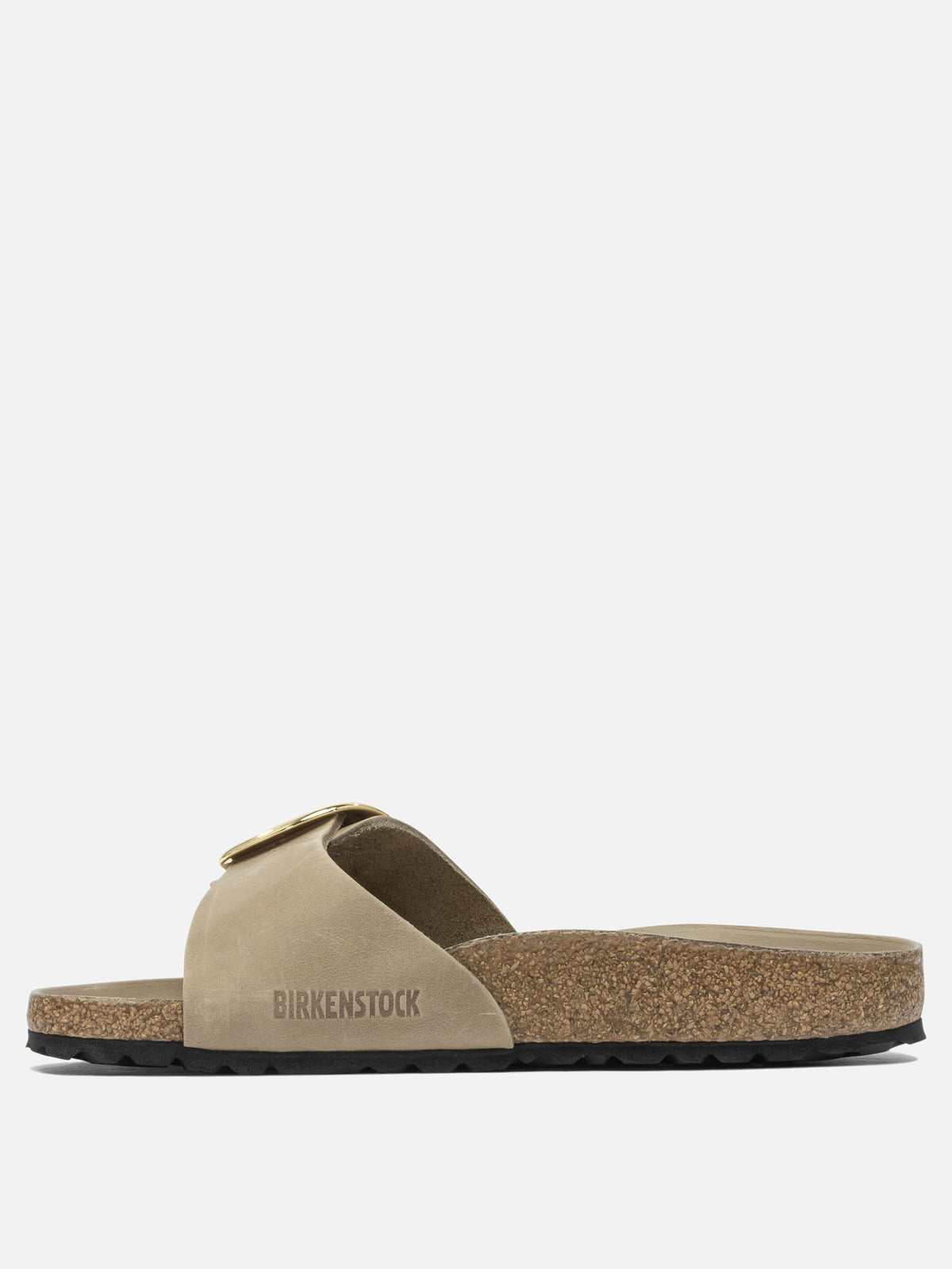 Birkenstock "Madrid Big Buckle" Slides Brown
