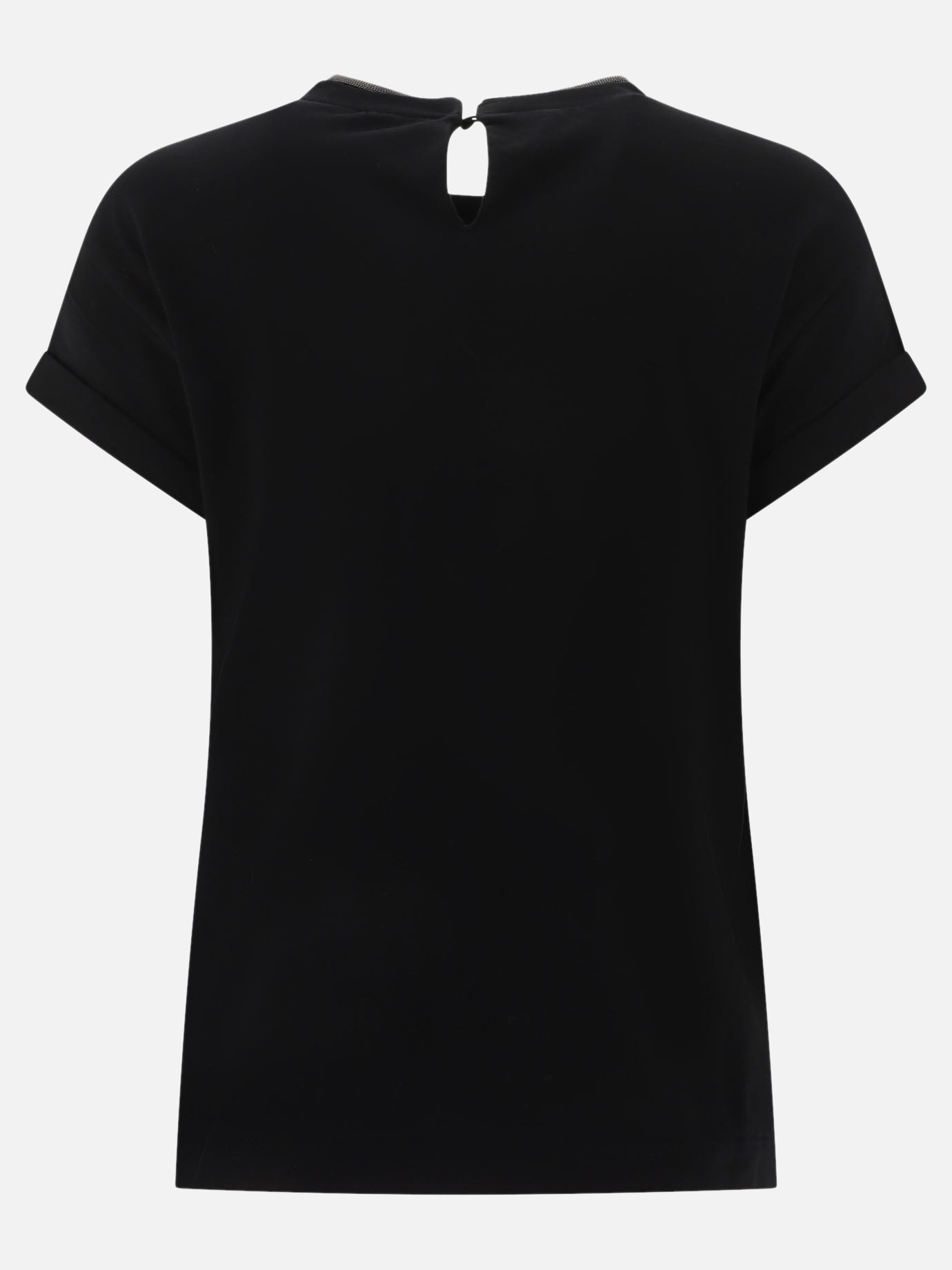 Crewneck t-shirts Solid colour  Black - Brunello Cucinelli Women | PDP | VIETTI Online Store | thumbnail_2