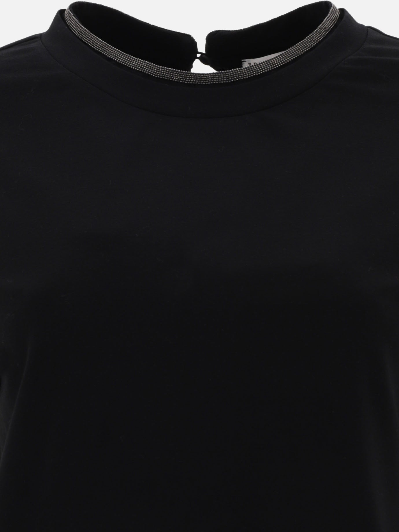 Crewneck t-shirts Solid colour  Black - Brunello Cucinelli Women | PDP | VIETTI Online Store | thumbnail_3