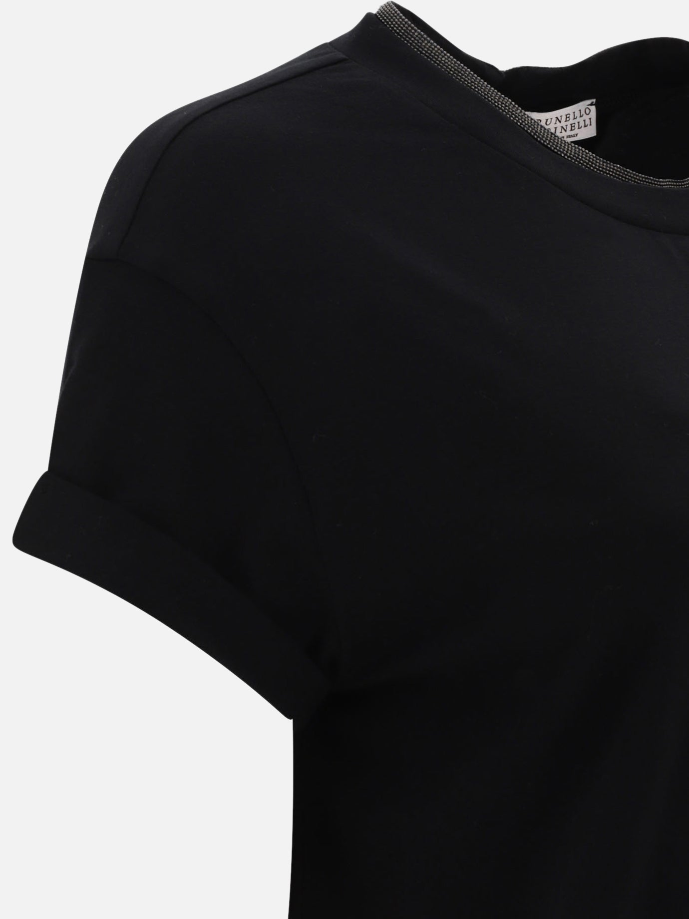 Crewneck t-shirts Solid colour  Black - Brunello Cucinelli Women | PDP | VIETTI Online Store | Zoom-Modal_4
