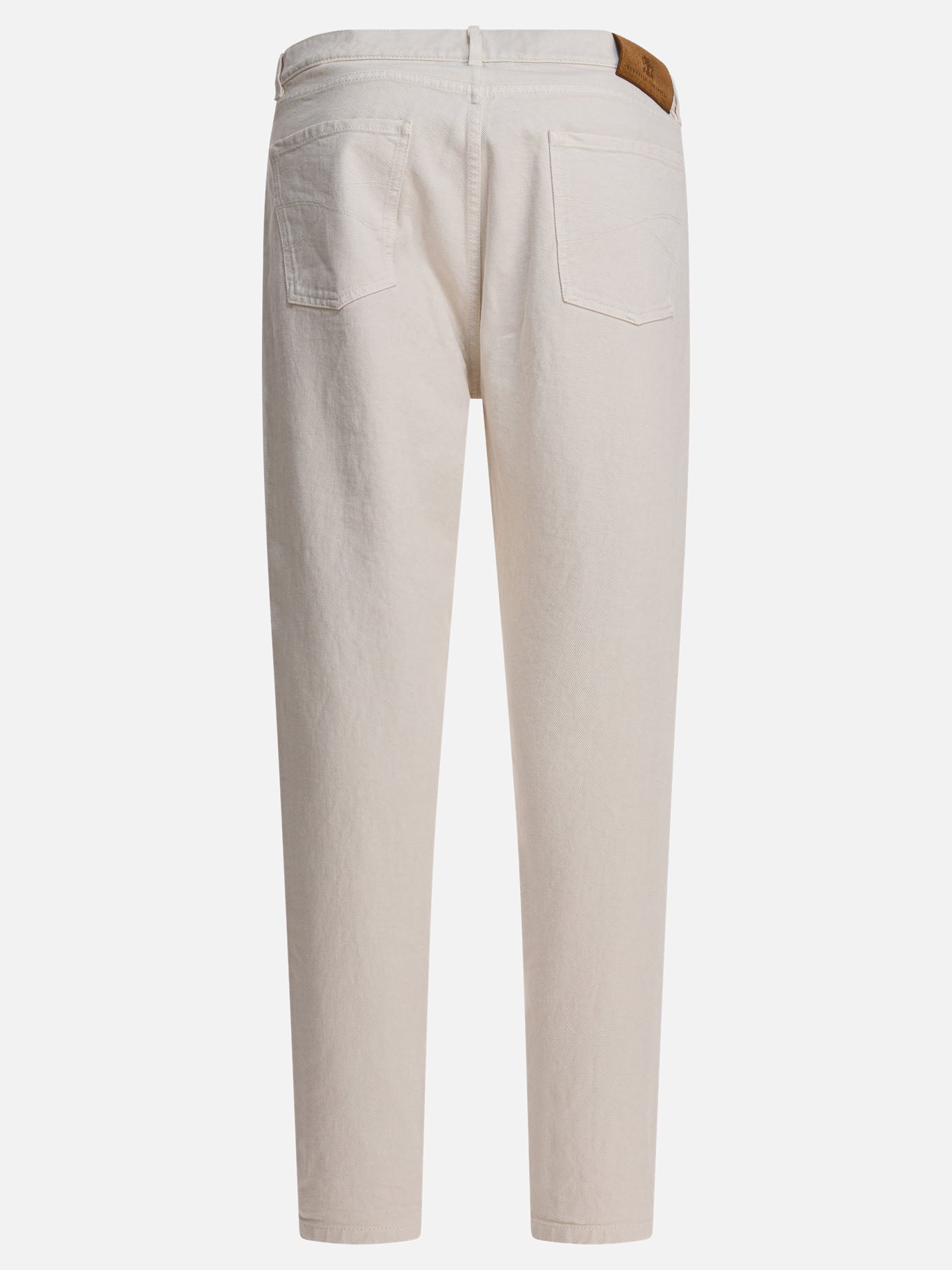 Jeans a gamba dritta Tinta unita  Bianco - Brunello Cucinelli Uomo | PDP | VIETTI Online Store | Zoom-Modal_2
