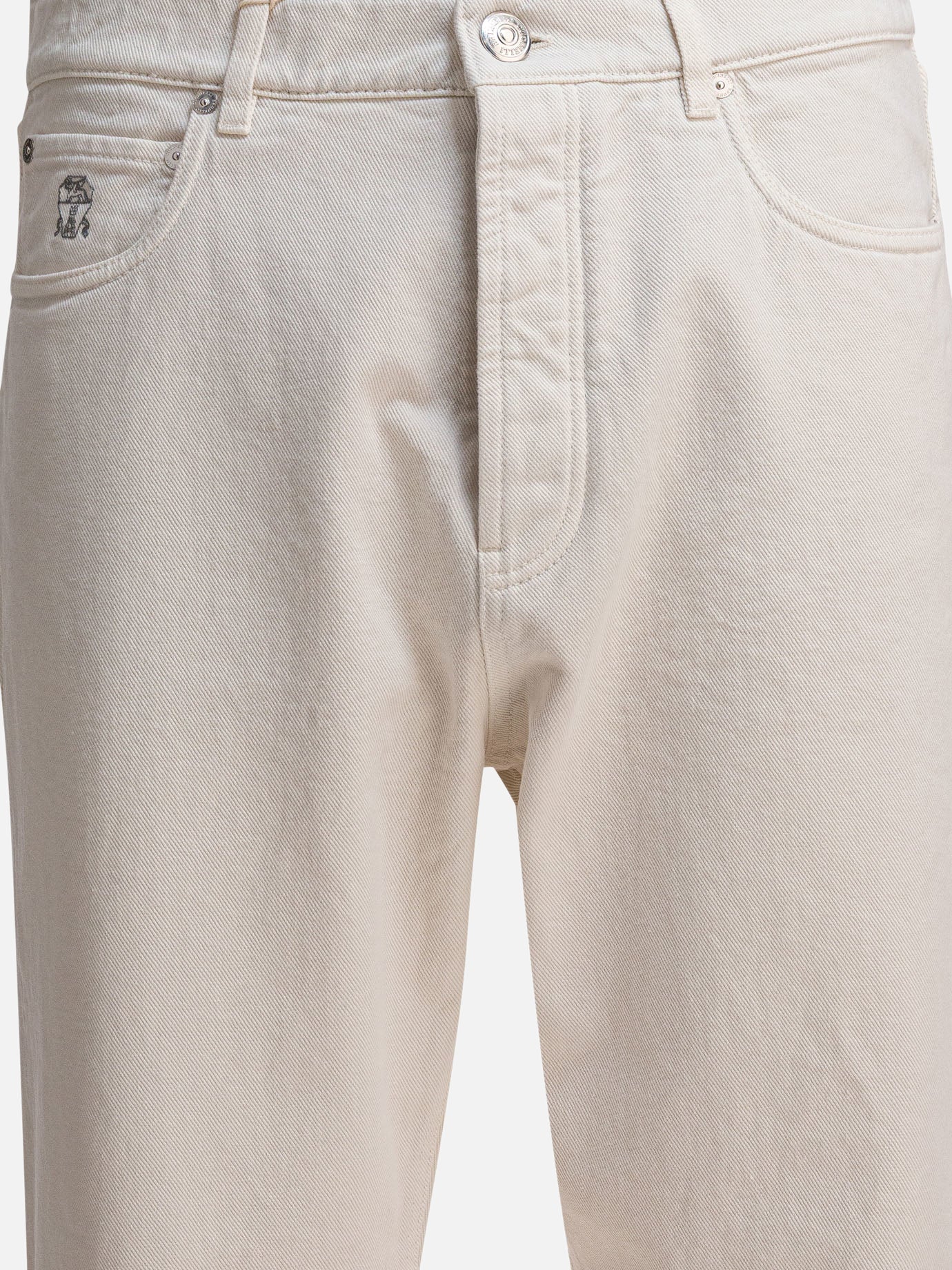 Jeans a gamba dritta Tinta unita  Bianco - Brunello Cucinelli Uomo | PDP | VIETTI Online Store | Zoom-Modal_3
