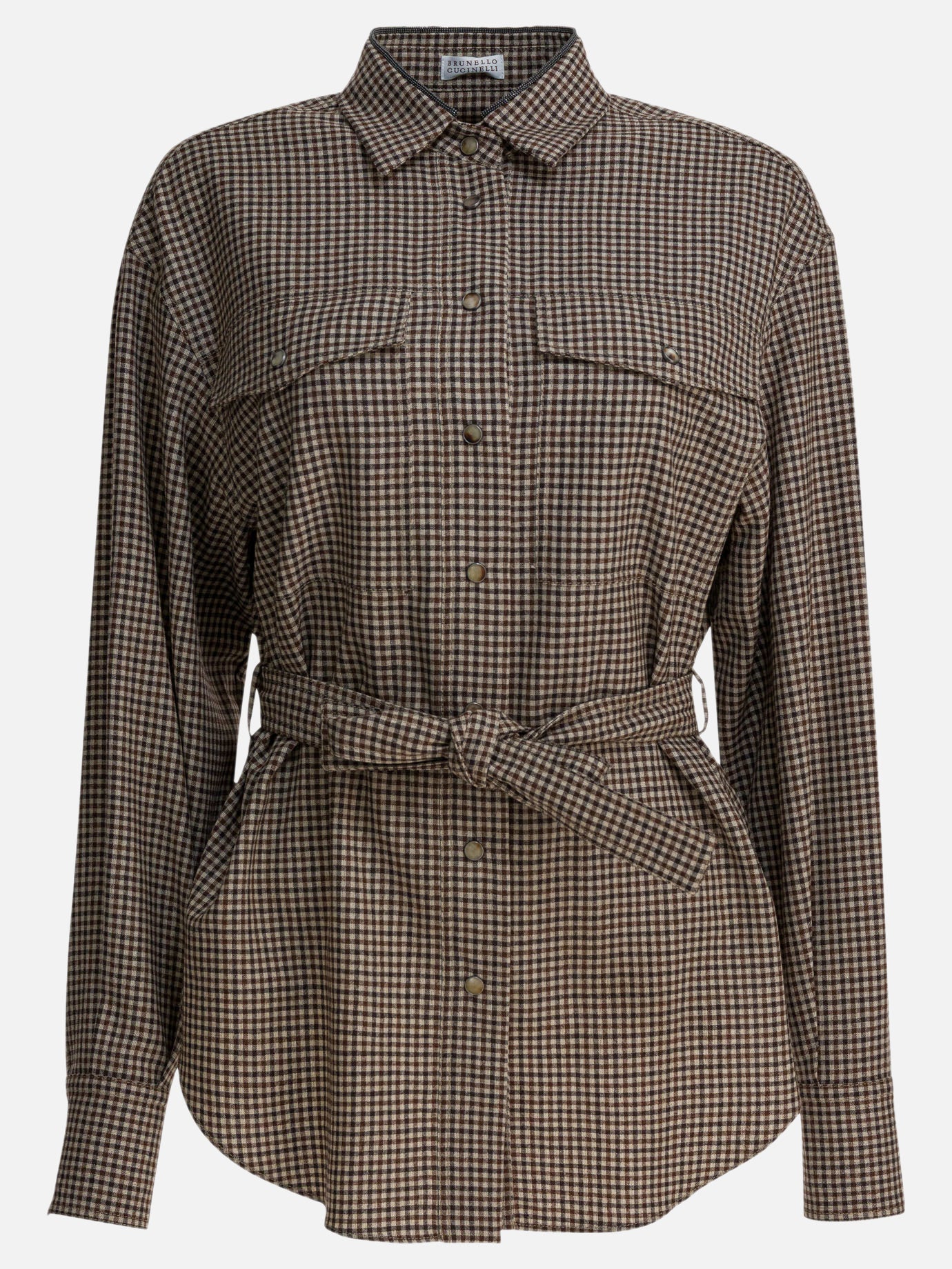 Casual shirts Check  Brown - Brunello Cucinelli Women | PDP | VIETTI Online Store | Zoom-Modal
