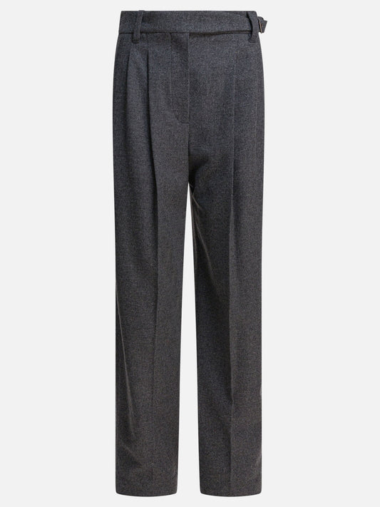 Leisure trousers Pinstriped  Grey - Brunello Cucinelli Women | PDP | VIETTI Online Store 
